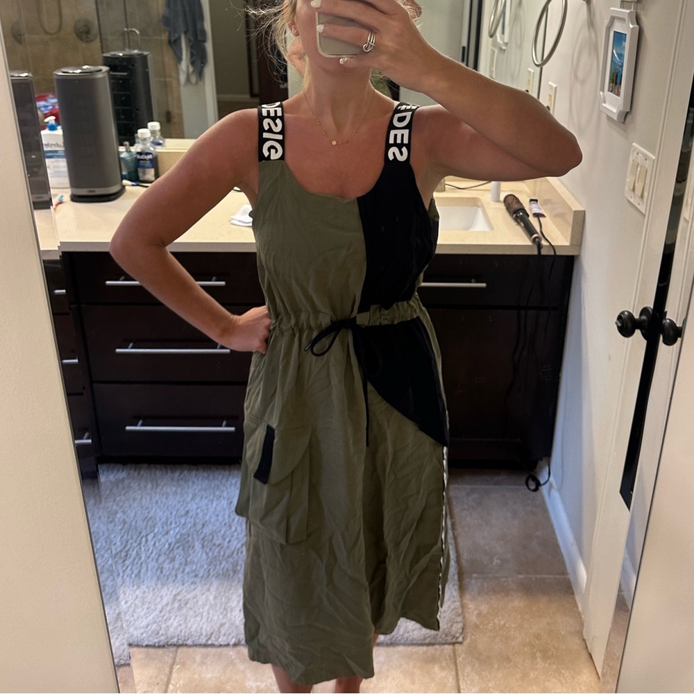 Olive and Black Dress